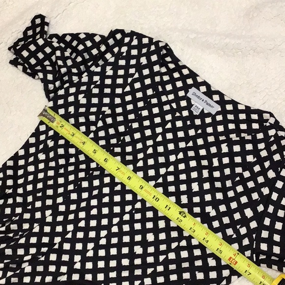 CUTE BLK & WHITE PRINT SHORT SLEV DRESS PM - Picture 7 of 10